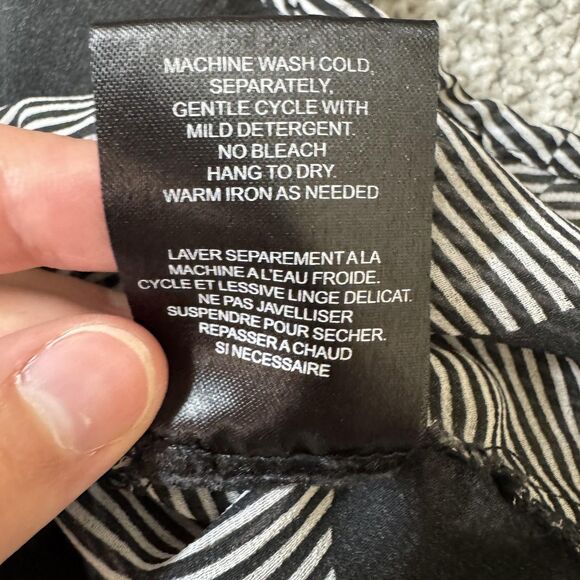 Volcom Strangler Cami Top Womens Small Black White Geometric Sheer Cropped - Picture 5 of 7